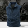 thumbnail image 1 of uublik Men's Lightweight Outdoor Travel Vest Full Zip Casual Lightweight Work Vest Dark Blue, 1 of 5