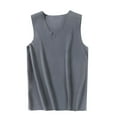 thumbnail image 1 of uublik Men's Long Sleeve Tees Warm Thermal Sleeveless Vest Tank Tops, Gray, 1 of 2