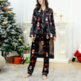thumbnail image 1 of uublik Men's Pajama Sets Button Down Christmas Long Sleeve and Pants Sleepwear Soft Lounge Pj Sets, Black, 1 of 3
