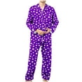 thumbnail image 1 of uublik Men's Pajama Sets Comfy Sleepwear Long Sleeve Pjs Set Soft 2 Piece Lounge Set Cozy Nightwear with Pockets, Purple, 1 of 4