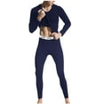 thumbnail image 1 of Asgosdo Men's Pajama Sets Fleece Base Layer Set Winter Base Layer Cold Weather Top Bottom, Navy, 1 of 5