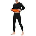 thumbnail image 1 of uublik Men's Pajama Sets Long Johns Set Fleece Lined Base Layer for Cold Weather Winter Clothes, Black, 1 of 5