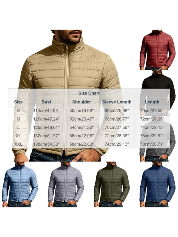 Men's Puffer Jacket Dark Gray Warm Snow Jacket Windproof Winter Jacket for Cold Weather
