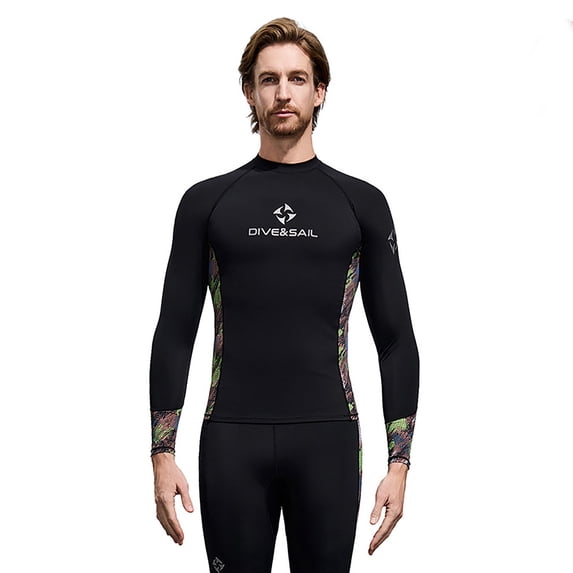 uublik Men's Swim Shirts Rashguard Sun Protection Shirt Athletic Workout Running Hiking T-Shirt Swimwear Black
