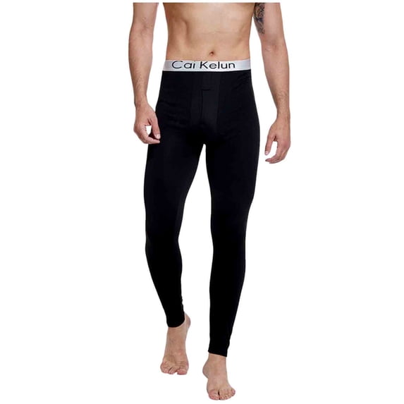 uublik Mens Thermal Pants Sports Tights Leggings Winter Athletic Baselayer Bottoms, Black