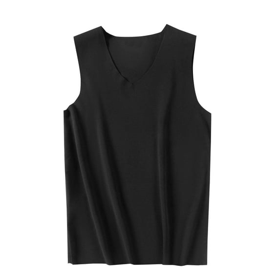 uublik Men's Thermal Top Warm Thermal Sleeveless Vest Tank Tops, Black