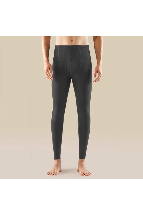 Men's Thermal Underwear Bottom Fleece Long Johns for Men Soft Warm Base Layer Thermal Pants for Cold Weather, Dark Gray
