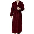 thumbnail image 1 of uublik Men's Thickened Flannel Robe Lace-Up Long Pajamas Comfy Plush Bathrobe with Pockets, 1 of 5