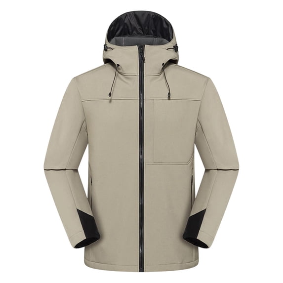 uublik Men's Windbreaker Jacket With Hood Lightweight Waterproof Raincoat Travel Hiking Golf Windbreaker Khaki