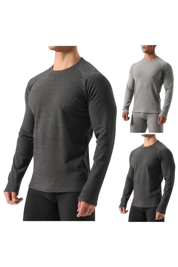 Mens Base Layer Base Layer Long Sleeve Athletic Warm Undershirt Winter Running Tops, Dark Gray