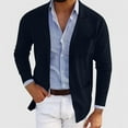 thumbnail image 1 of uublik Mens Blazer Jacket Outwear Suit Jacket Casual One Button Sport Blazer Coat with Pockets Navy, 1 of 5