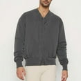 thumbnail image 1 of uublik Mens Bomber Jacket Full Zip Lightweight Fleece Jacket Casual Soft Warm Coats with Pockets Gray, 1 of 5