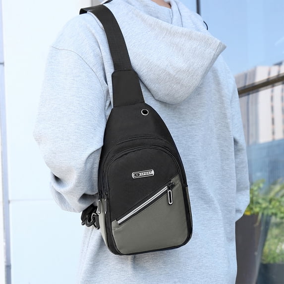 uublik Mens Canvas Sling Bag Small Crossbody Backpack Hiking Daypack Rucksack For Men Women Outdoor Cycling Travel, Green