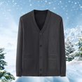 thumbnail image 1 of uublik Mens Cardigan Sweaters Long Sleeve V Neck Cardigans Lightweight Knitted Button Down Sweaters Black, 1 of 4