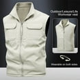 thumbnail image 1 of uublik Mens Casual Lightweight Travel Vest Work Vest Sleeveless Jackets for Travel Hiking Fishing White, 1 of 5