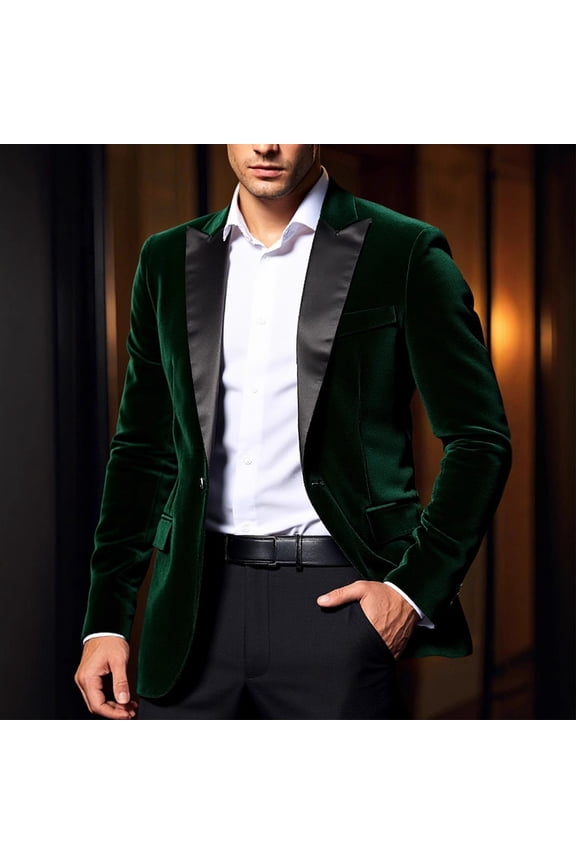 Mens Corduroy Blazer Elegant Suit Jacket for Men Peaked Lapel Tuxedo Blazer Performance
