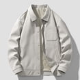thumbnail image 1 of uublik Mens Corduroy Jacket Casual Fashion Loose Long Sleeve Pocket Button Cardigan Coat Gray, 1 of 4