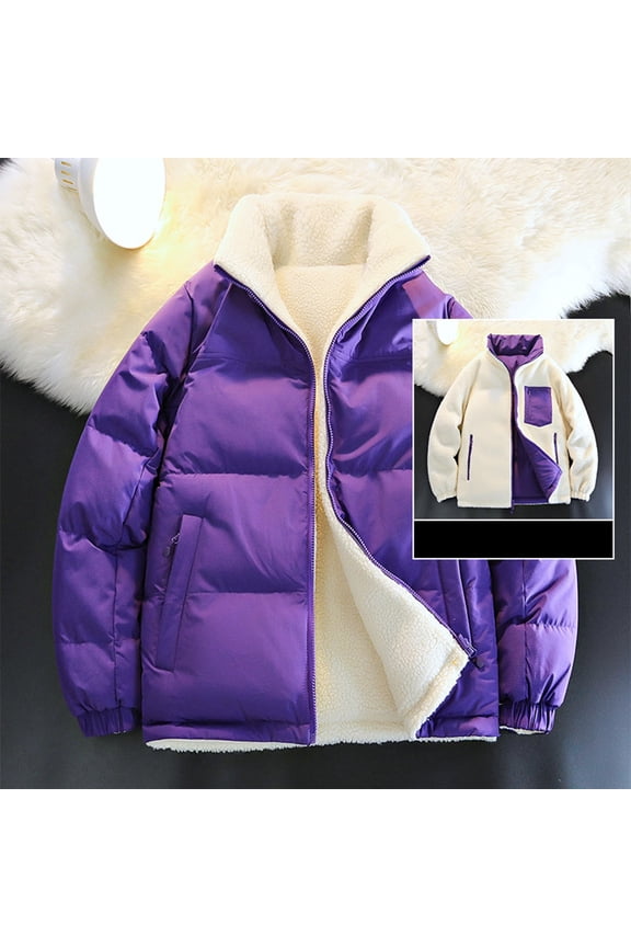 Mens Down Jacket Packable Winter Warm Snow Coat Windbreaker Hooded Work Outerwear Snowboarding Jackets Purple