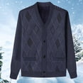 thumbnail image 1 of uublik Mens Knit Cardigan Sweater V Neck Casual Button Down Sweaters Long Sleeve Fall Outwear with Pockets Black, 1 of 4