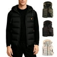 thumbnail image 1 of uublik Mens Packable Puffer Vest With Hood Warm Quilted Sleeveless Outerwear for Work Casual Travel Black, 1 of 5