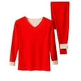 thumbnail image 1 of Asgosdo Mens Pajamas Set Fleece Lined Long Johns Base Layer Shirts Pant for Cold Winter Weather, Red, 1 of 3