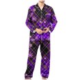 thumbnail image 1 of uublik Mens Pajamas Sets 2 Pack Long Sleeve Pajamas for Men Lounge Plaid Pjs Set with Pockets, Purple, 1 of 4