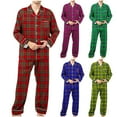 thumbnail image 1 of uublik Mens Pajamas Sets 2 Pack Soft Button Down Classic Lapel Comfy Long Sleeve Pajamas for Men, Red, 1 of 5