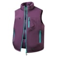 thumbnail image 1 of uublik Mens Puffer Vest With Hood Winter Warm Snow Coat Windbreaker Work Outerwear Snowboarding Jackets Purple, 1 of 5