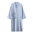 thumbnail image 1 of uublik Mens Robes Lightweight Robe Soft Bathrobe Male Loungewear with Pockets Sky Blue, 1 of 2