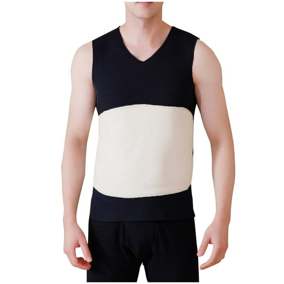 uublik Mens Thermal Fleece Shirt Tank Top Winter Thermal Sleeveles Shirts, Black