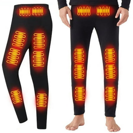 uublik Mens Thermal Pants 16 Heating Zone Thermal Heated Pant for Outdoor Skiing, Motorcycle (Without Power Bank), Black