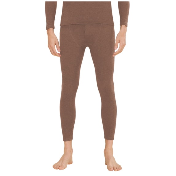 uublik Mens' Thermal Pants Sports Tights Leggings Winter Athletic Baselayer Bottoms, Brown