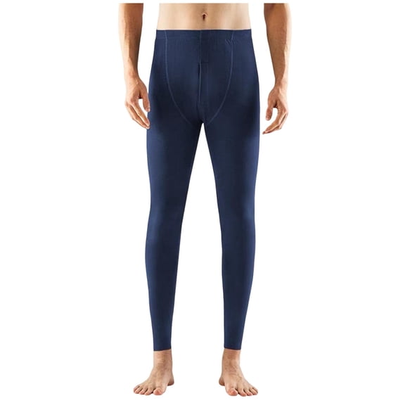 uublik Mens' Thermal Pants Sports Tights Leggings Winter Athletic Baselayer Bottoms, Navy