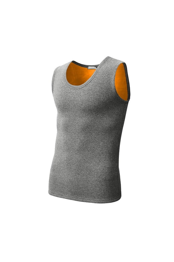 Mens Thermal Tank Tops Sleeveless Underwear Base Layer Undershirt Camisole for Cold Weather, Dark Gray