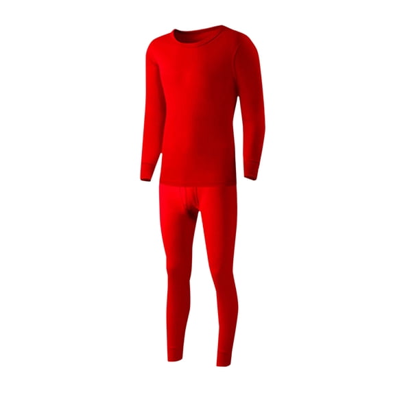 uublik Mens' Thermal Underwear Sets Fleece Lined Long Johns for Men Thermal Shirts and Pants Base Layer Cold Weather Thermals, Red