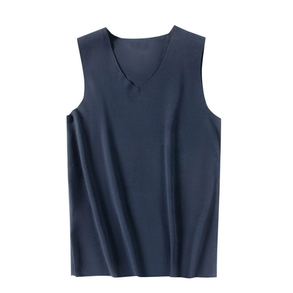 uublik Mens Thermal Underwear Warm Thermal Sleeveless Vest Tank Tops, Dark Gray