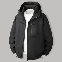 uublik Mens Windbreaker Jackets Lightweight Athletic Jackets Hiking Golf for Men Hoodie with Pockets Black