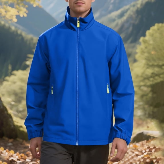 uublik Mens Windbreaker Jackets Lightweight for Outdoor, Travel, Hiking, Windbreaker, Versatile, Stylish Design Blue
