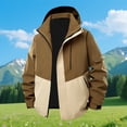 thumbnail image 1 of uublik Mens Windbreaker Long Sleeve Full Zip Hoodie & Jacket Athletic Running Jacket Brown, 1 of 5