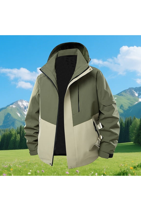 Mens Windbreaker Long Sleeve Full Zip Hoodie & Jacket Athletic Running Jacket