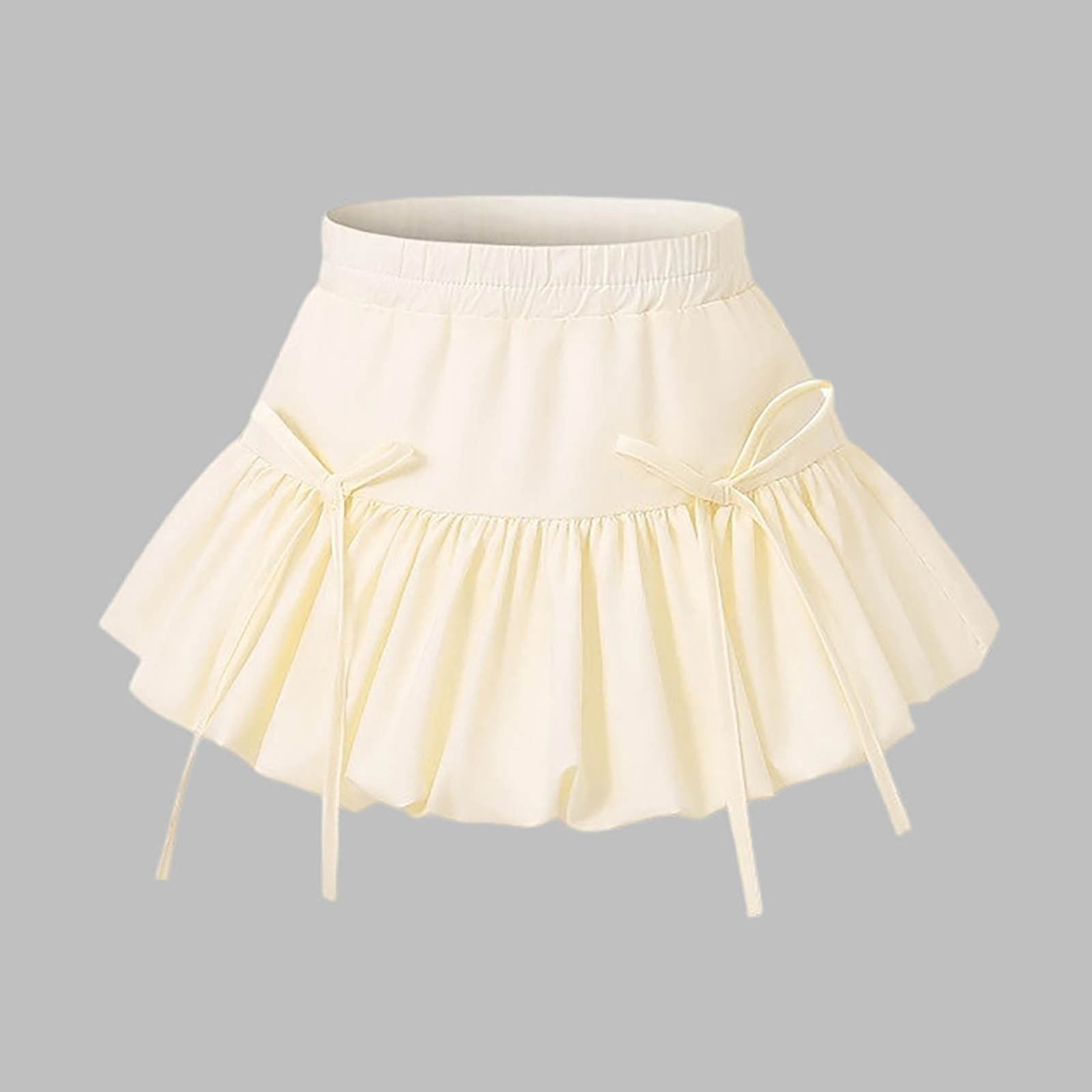 uublik Mini Skirt for Girls Beige Mini Skirts High Elastic Waisted