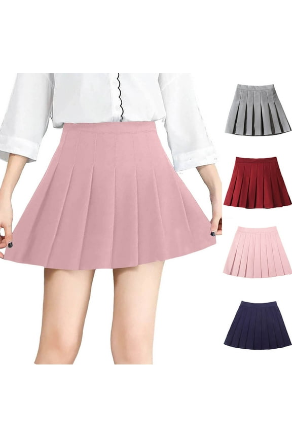 Mini Skirt for Girls Pink Pleated Plaid Mini Skirt with Shorts Girl Uniform School Tennis Skater Skirts Skort Size 2T-15