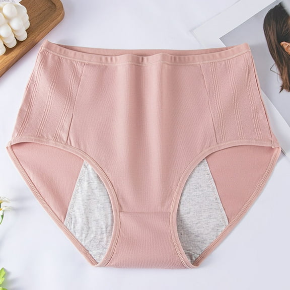 uublik No Show Panties for Women High Waist Breathable Briefs Soft Underpants Ladies Stretch Panties Womens Period Underwear Pink
