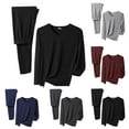 thumbnail image 1 of Asgosdo Pajama Set for Men Fleece Lined Long Johns Base Layer Shirts Pant for Cold Winter Weather, Black, 1 of 3