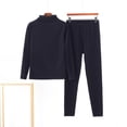 thumbnail image 1 of uublik Pajama Sets For Women Sets Soft Comfy Fleece Pjs Pullover Pants Loose 2 Piece Sleepwear Black, 1 of 6