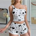 thumbnail image 1 of uublik Pajama Sets Women Casual Sleepwear Soft Pj Sets Tank Top and Shorts Loungewear Black, 1 of 4