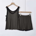 thumbnail image 1 of uublik Pajamas for Women Set Sleeveless V-neck Tank Tops Versatile Home Shorts 2-Piece Set Coffee, XXL, 1 of 7