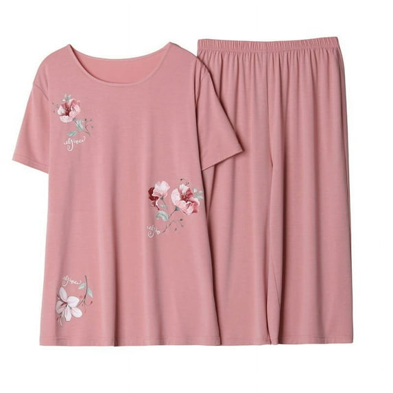 uublik Pajamas for Women Soft Comfy Soft Printed Tops Pants Sleepwear 2-Piece Pajama Set