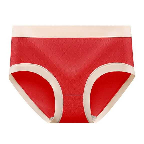 uublik Panties Women Red Full Coverage No Show Mid Waisted Seamless Ladies Panties