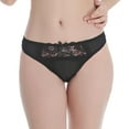 thumbnail image 1 of uublik Panties for Women Black No Show Thong Underwear Stretch Breathable Low Rise Panties, 1 of 4